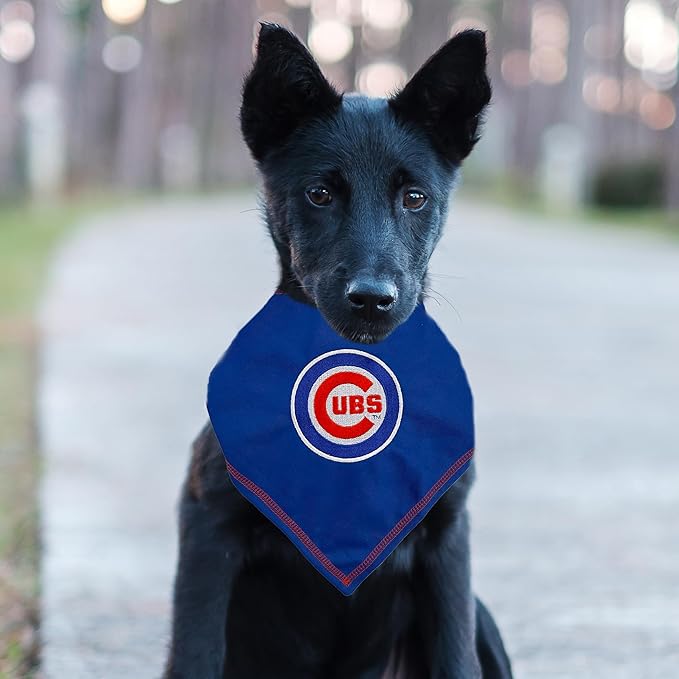 Pets First MLB Chicago Cubs TIE Bandana, Large/X-Large. Dog Bandana Scarf Bib for Pet Cat Dog. The Ultimate Game-Day, Party Bandanna, Birthday Event