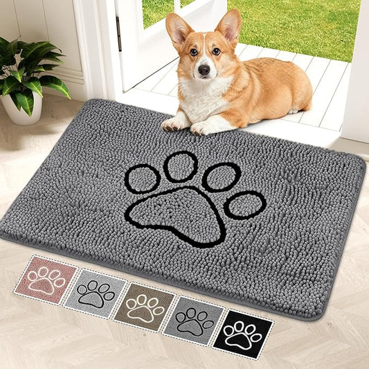Super Absorbent Dog Door Mat, 36"*24“ Anti Slip Mat for Muddy Paws, Pet Rugs for Dirty Paws Washable That Absorbs Moisture and Dirt, for Dog Cage and Pet Resting Carpet