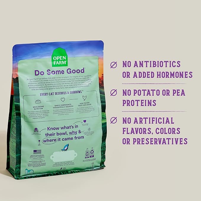 Open Farm Goodbowl, Protein Rich Dry Cat Food Made from Meticulously Sourced Simple Ingredients, Harvest Chicken & Brown Rice Recipe, 3lb Bag (48oz Bag)