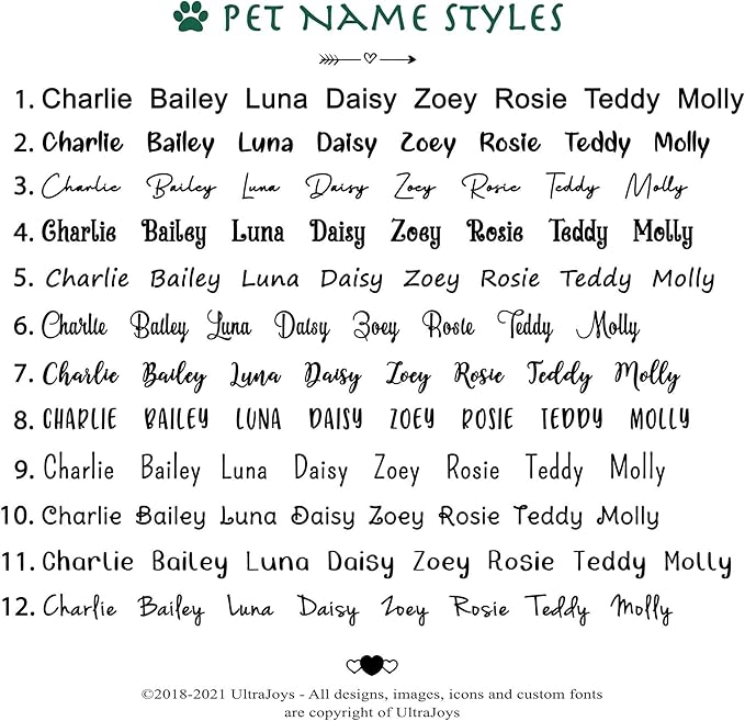 Ultra Joys Custom Personalized Pet ID Tag - Brushed Stainless Steel Heart Dog Tag Silver Medium