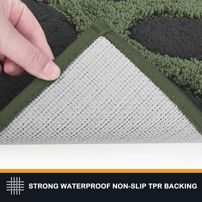 PURRUGS Dirt Trapping Door Mat 24" x 35.5", Non-Skid/Slip Machine Washable Microfiber Entryway Rug, Dog Doormat, Super Absorbent Welcome Mat for Muddy Wet Shoes and Paws, Green