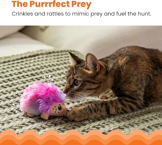 Catstages Catnip Plushies Hedgehog Multicolored Plush Catnip Cat Toy