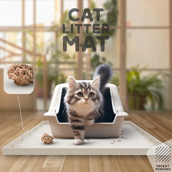 32x24x1” XL Dog Food Mat - All Purpose Under Sink Liner, Washer and Dryer Covers for The Top, Silicone Griddle Mat for Blackstone - Raised Edges Dog Mat for Food and Water Prevent Spill, Waterproof