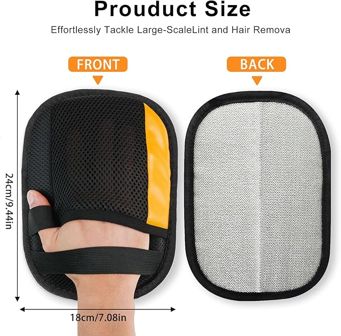 2 Pack Electrostatic Pet Hair Removal Gloves, 2025 New Upgrade Magic Brush Pet Hair Remover Tool, Washable Reusable Cats and Dogs Grooming Gloves for Laundry, Couch, Car Seat, Furniture