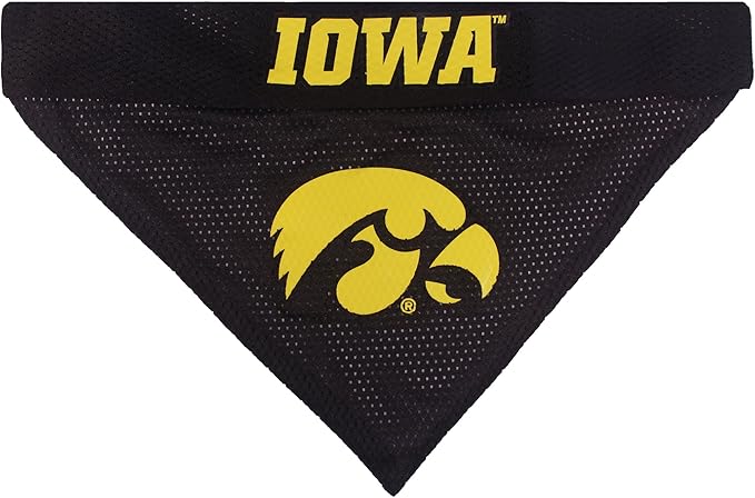Pets First Collegiate Pet Accessories, Reversible Bandana, Iowa Hawkeyes, Small/Medium