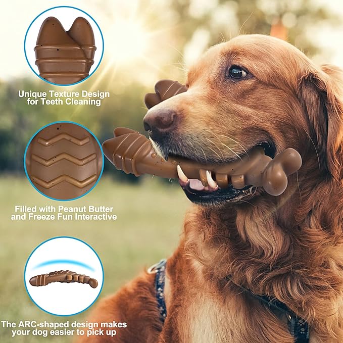 PETSTA Tough Dog Toys for Aggressive Chewers, Chew Toys for Aggressive Chewers, Indestructible Dog Toy for Large Medium Small Breed, 3 Pack Super Chewer Dog Toys with Nylon, Gift for Dogs