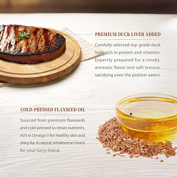 Herz Air-Dried Dog Food Turkey & Duck Liver Recipe 2.2 lb, All-Natural, High-Protein, Grain-Free, Limited Ingredients, Complete & Balanced, Premium Canine Cuisine