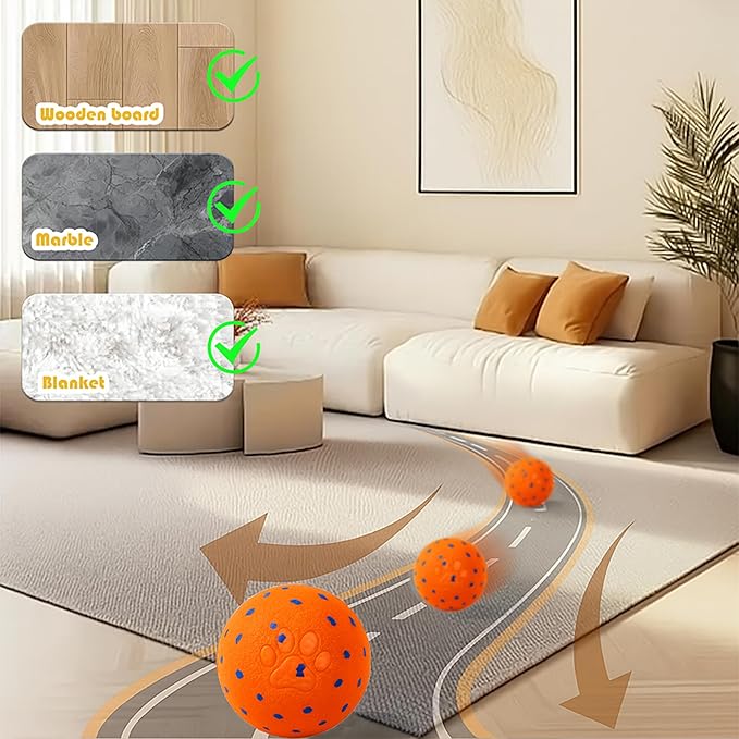 2025 Upgraded Version of Smart Interactive Dog Toy, Made of Safer and Stronger E-TPU Material, with Built-in Anti-mistouch Switch, Suitable for All Dogs to Keep Them Busy (Orange, Large)