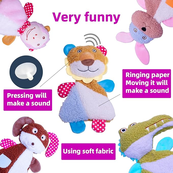 Big 5 Pack Dog Squeaky Toy for Keep Them Busy,Multipack Stuffed Crinkle Puppy Dog Toys Bundle,Chewing Dog Toys for Teething,Suitable for Small,Medium,and Large Dogs Breed