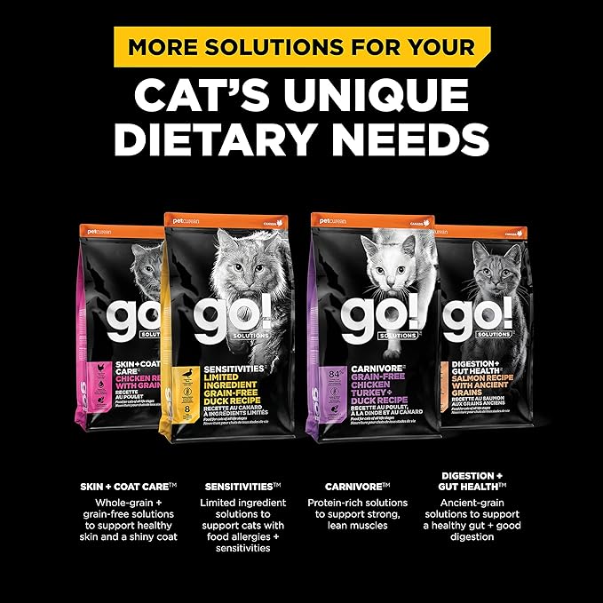 Go! Solutions Weight Management + Joint Care, Grain-Free Dry Cat Food, Chicken Recipe, 3 lb Bag