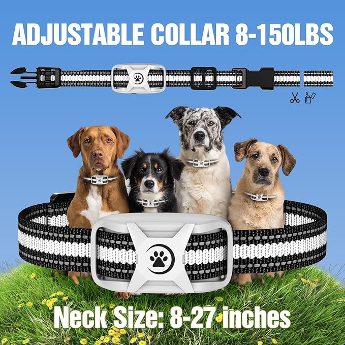 Dog Shock Collar with Remote – 3300ft Range, Waterproof & Rechargeable, Adjustable Beep, Shock, Vibration & Ultrasonic Modes, Dog Training Collar for Obedience & Behavior Control, White