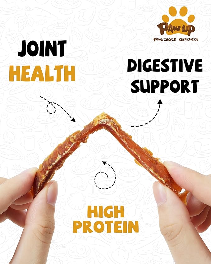 PAWUP Chicken Jerky Strips Dog Treats, Training Treats for Dogs w/Taurine, Low Fat, Natural Chicken Jerky Cuts, 12.5 oz