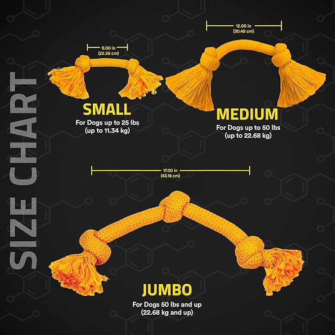 Playology Dog Toys | Dri-Tech Rope Toy Tug of War Rope for Aggressive Chewers | Jumbo Cheddar Cheese Scented Toy - Easy to Clean and Made from Non Toxic Materials