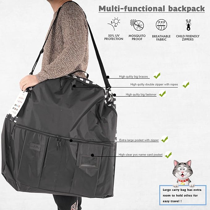 Mispace Portable Twin Compartment Show House Cat Cage/Condo - Easy to Fold & Carry Kennel - Comfy Puppy Home & Dog Travel Crate with Carry Bag/Two Hammocks/Mats and Collapsible Litter Box