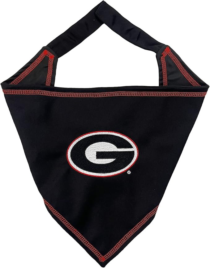 NCAA Georgia Bulldogs Tie Bandana, Small/Medium. Dog Bandana Scarf Bib for Pet Cat Dog. The Ultimate Game-Day, Party Bandana