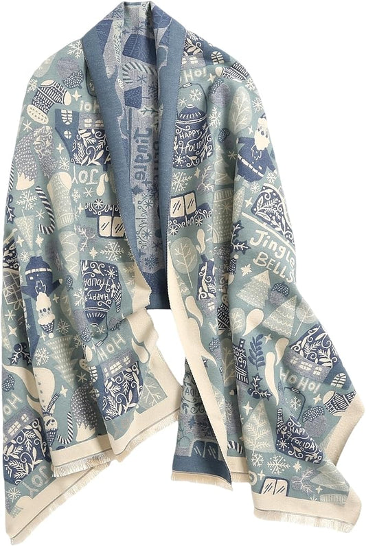 Jeelow Womens Pashmina Shawl Wrap Scarf - Elegant Dressy Evening Poncho Cape for Formal and Wedding Outfits