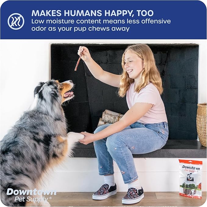 Downtown Pet Supply Bully Sticks for Dogs, Junior Size (6", 12-Pack) Rawhide Free Dog Chews Long Lasting Non-Splintering Pizzle Sticks - Low Odor Bully Sticks for Small Dogs