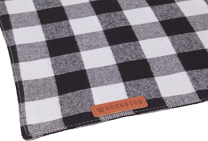 ADOGGYGO Christmas Dog Bandanas 2 Pack, Premium Cotton Fabric, Multiple Sizes Offered, White Red Plaid Bandanas for Small Dogs (Small)