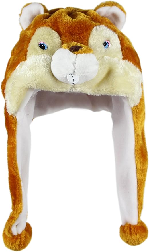 Plush Fun Animal Hats One Size Cap Polyester With Fleece Lining