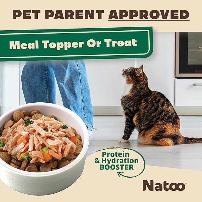 NATOO Cat Food Topper for Picky Eaters, Healthy Soft KittyTreat (Chicken, Sweet Potato & Broccoli) Wet Cat Meal with Gravy, High Protein, Limited Ingredient Adult & Kitten Food, 2.4 oz (Case of 20)