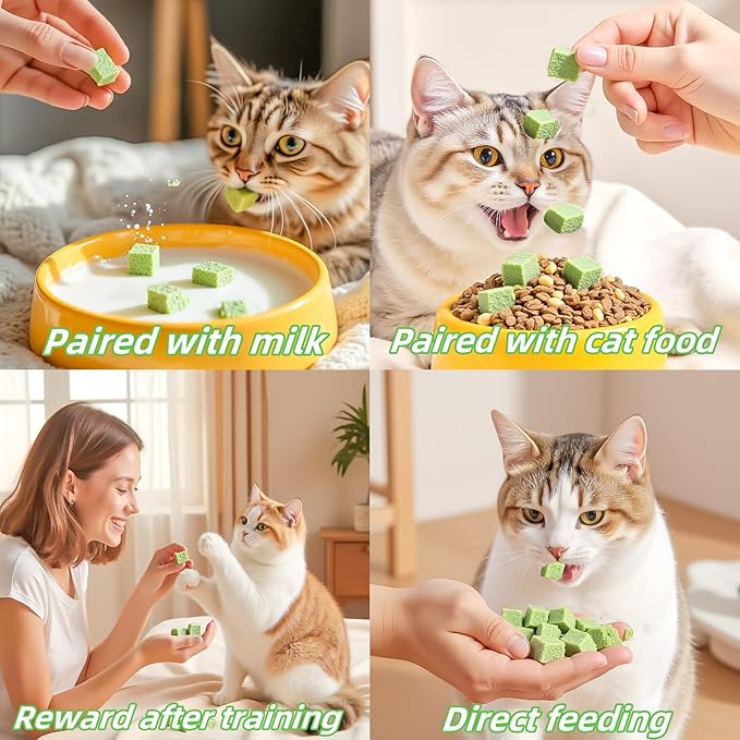 120g/4.23oz Cat Toy Cats Grass Treats, Fish Oil Kitten Grass Catnip Stick for Hairball Removal Teeth Cleaning Cats Edible Freeze Dried Kitty Lickable Chew Dental Snack for Indoor Kitty Food