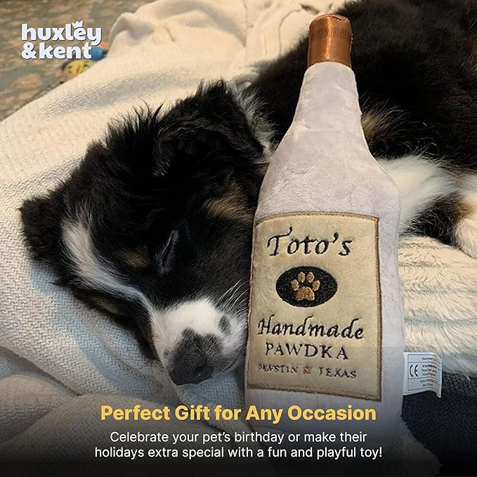 Huxley & Kent Funny Dog Toy w/Squeaker – Power Plush Squeaky Dog Toys for Small, Medium & Large Dogs – Soft Stuffed Animal for Indoor Play & Fetch - Toto's Pawdka, Small