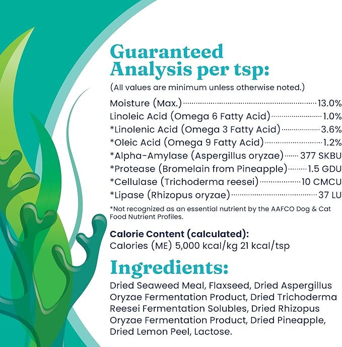 Solid Gold Cat & Dog Multivitamin Powder - Kelp Powder, Omega 3 & Vitamins for Dental, Digestive, Immune, Skin & Coat Health - Multi Vitamin for Dogs & Cats - Cat & Dog Food Additive Supplement - 5lb