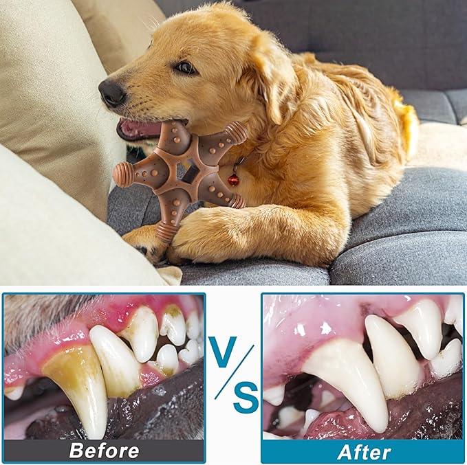 NEZIN Dog Toys for Aggressive Chewers, Indestructible Toys for Large Dogs, Dog Chew for Large Medium Small Breed, 3 Pack Super Chewer with Tough Nylon, Gift for Dogs