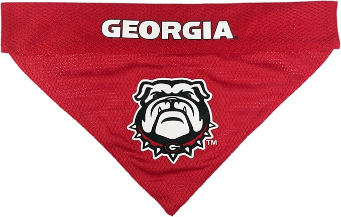 Pets First Collegiate Pet Accessories, Reversible Bandana, Georgia Bulldogs Size XX-Large