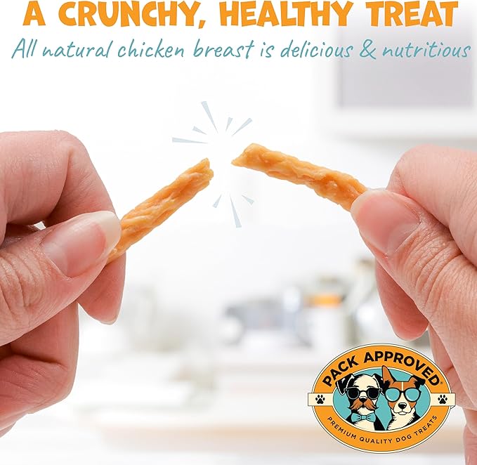 Chicken Sticks for Dogs - Dehydrated Chicken Jerky Treats. Single Ingredient Made and Sourced in America - High Protein, Low Fat - Crunchy Treat Sticks - 6.2oz (Pack of 2)