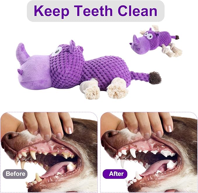 Squeaky Plush Interactive Toy for Large Dogs - Stuffed Toys for Aggressive Chewers, Puppies, Teething - Durable Chew Toy for Boredom and Stimulation