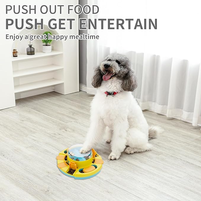 Dog Puzzle - Food Puzzle Toy Feeder, Treat Puzzles for Mental Stimulation (Push)