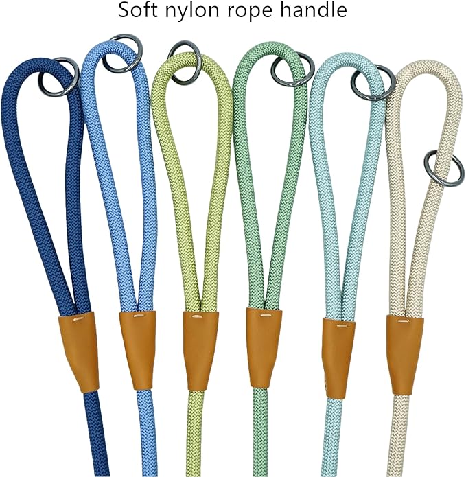 5FT Nylon Rope Dog Leash, Short Leash for Training Small Medium Large Dogs (Air Blue, 5FTx10MM)