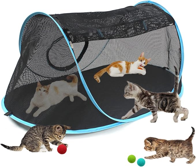 INTURN Cat Furniture Tent for Indoor and Outdoor Playpen Portable Cat Tunnels, Outdoor Kennel (Play Kennel)