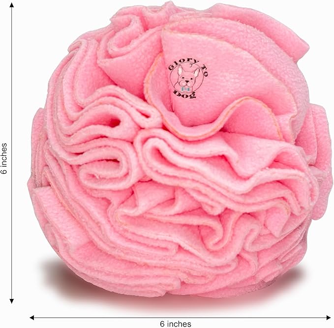 Glory To Dog Medium Breed Snuffle Interactive Foraging Dog Puzzle Ball Toy Pink Large