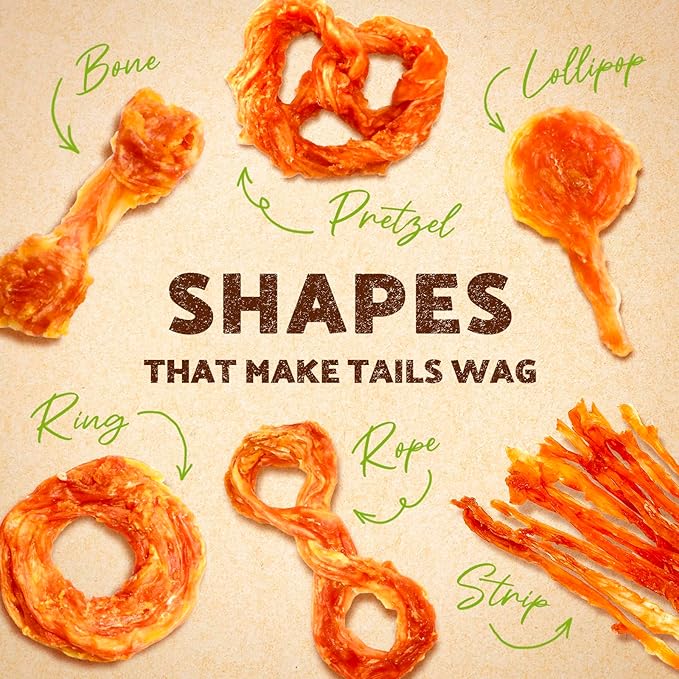 AFreschi Turkey Tendons for Dogs, USA-Sourced, Healthy Dog Treats, Rawhide-Free Puppy Chews, Long Lasting, All Natural, Hypoallergenic Dog Treats for Medium Breeds, 10 oz Pack Variety (M)