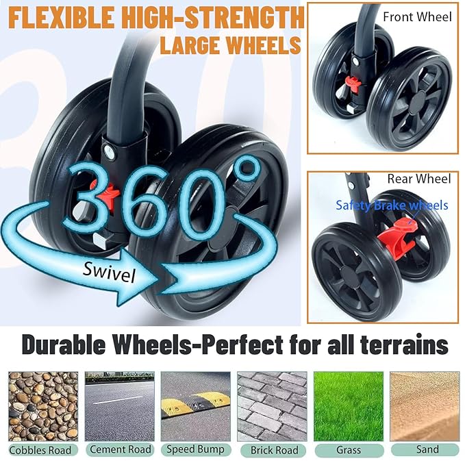 3-in-1 Pet Dog Stroller, Dog Wagon with Removable Carrier, Cat Stroller for Medium Dogs Up to 55lbs (Green)