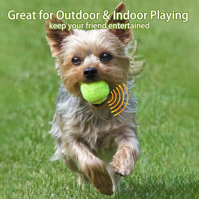 Magicorange Dog Tennis Balls, 20 Pack 2.5 inch Floatable Squeaky Tennis Balls for Fetch Exercise, Natural Rubber Squeaky Dog Balls Training Safe (Multicolor, 2.5inch)