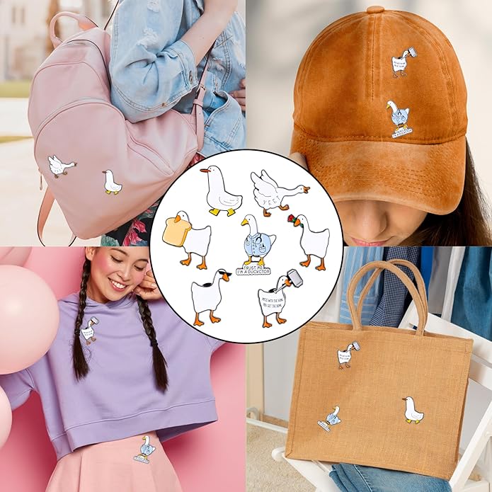 7 Pcs Enamel Pin Funny Reading Animal Brooch Alloy Cute Cartoon Lapel Pins Cat Clip Decoration Badges for Backpacks Clothes Jackets Bags Hat