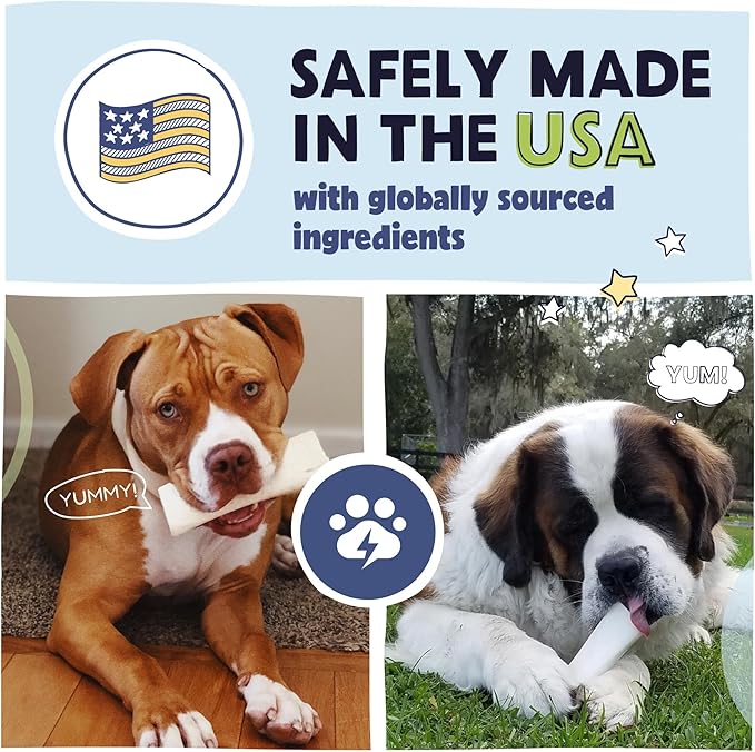 Pawstruck Large 5-6” Filled Dog Bones Variety Pack - Peanut Butter, Cheese & Bacon, Beef Flavors - Made in USA, Long Lasting Stuffed Femur Treat for Aggressive Chewers - Pack of 3, Packaging May Vary