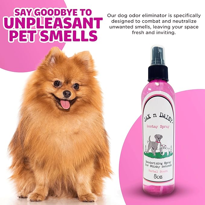 Jax N Daisy Dog Bootay Spray pet Perfume Spray for Dog s Bottom Hygiene Odor Control Refreshing Deodorizing for Smelly Dogs Long Lasting All Natural Ideal for All Breeds