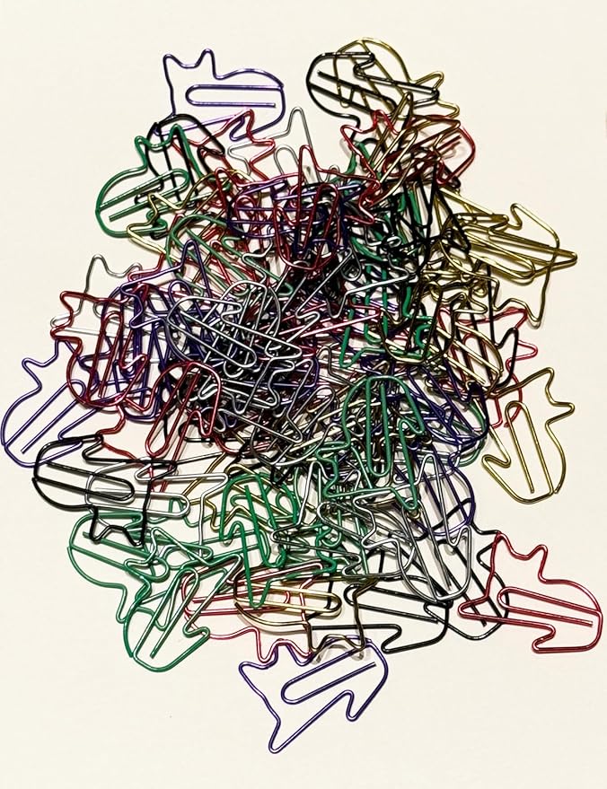 Cute Paper Clips, 60 PCS Cat Shaped Paper Clips Animal Bookmarks Clips, Assorted Colors, Fun Office Gifts for Women Men Coworkers Teachers Students Girls Boys, Christmas Gifts