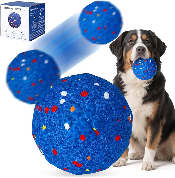 BABORUI Interactive Dog Toys Ball, Automatic E-TPU Tough Dog Toys for Aggressive Chewers, Rechargeable Indestructible Dogs Ball for Small/Medium/Large Dogs Indoor/Outdoor to Keep Them Busy