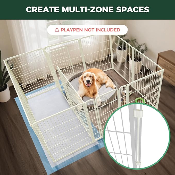 FXW Playpen Connector (Pack of 2), Playpen Accessories Only for FXW Dog Playpen, Designed for 40" Height FXW Homeplus/Rollick/Instant Playpen (Playpen Not Included), White│Patent Pending