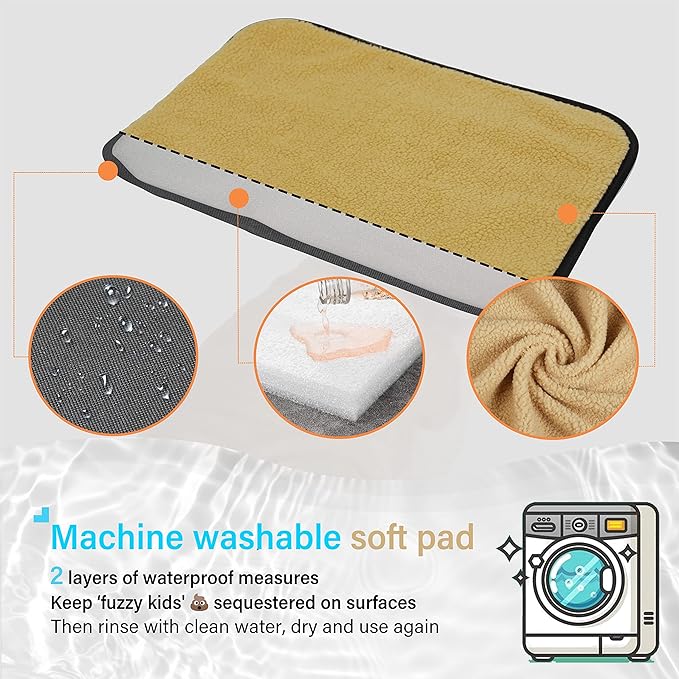 ROODO Deluxe Dog Booster Seat with Height-Adjustable Foldable Metal Frame and Safety Leash,Portable Pet Car Seat for Under 20lb Puppy Cats with Plush Thick Cushion Mesh Window Pockets(Khaki)