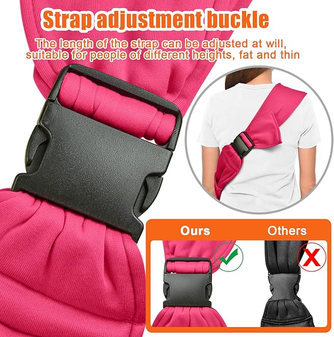 Tomkas Dog Sling Carrier for Small Dogs Puppy Carrier for Small Dogs (Rose red, for Pets Weight 2-7 lbs)