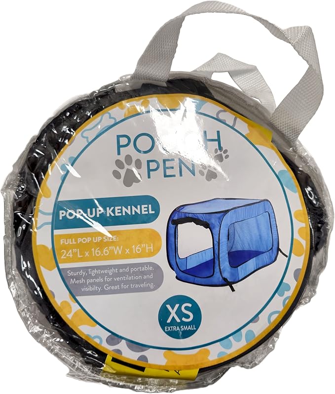 Beatrice Home Fashions Portable, Collapsible, Pop Up Kennel Travel Cat and Dog Crate, 24" L x 16.6" W x 16" H, Fuchsia