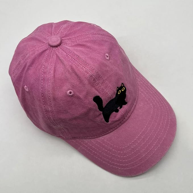 Black Cat Hat,Ragdoll Cat Embroidered Adjustable Cotton Baseball Cap for Men Women,Gifts for Cat Lovers