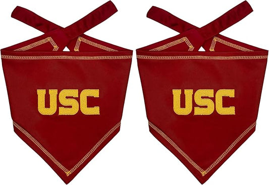 Pets First NCAA USC Trojans TIE Bandana, Size Large/X-Large. Dog Bandana Scarf Bib for Pet Cat Dog. The Ultimate Game-Day, Party Bandana (Pack of 2)