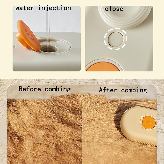 Pet Grooming Brushm,Cat Brush,3 In1 Spray Cat BrushSelf-Cleaning Wet Dog Comb with USB Rechargeable & Water Tank,Suitable for Dogs,Cats to Reduces Flying Hair (Brown)
